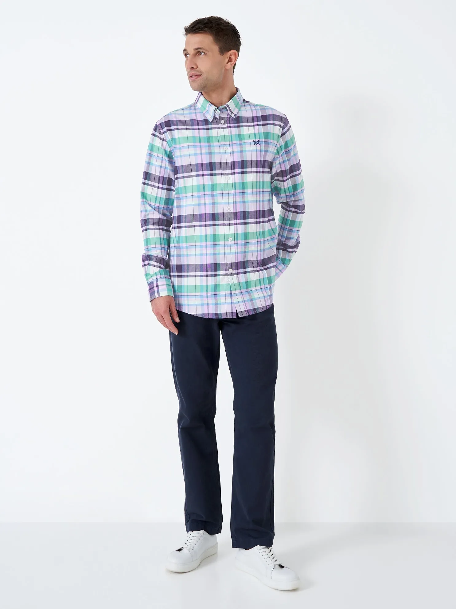 Crew Clothing Mens Pinpoint Oxford Multi Check Shirt