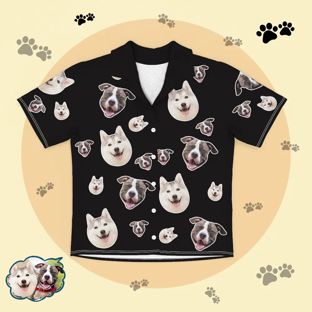 Custom Dog Face Pajamas Short Sleeved Shirtand Pants