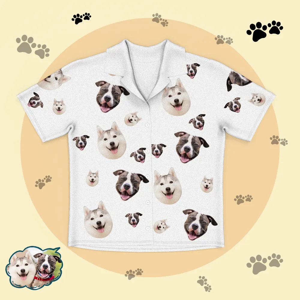 Custom Dog Face Pajamas Short Sleeved Shirtand Pants