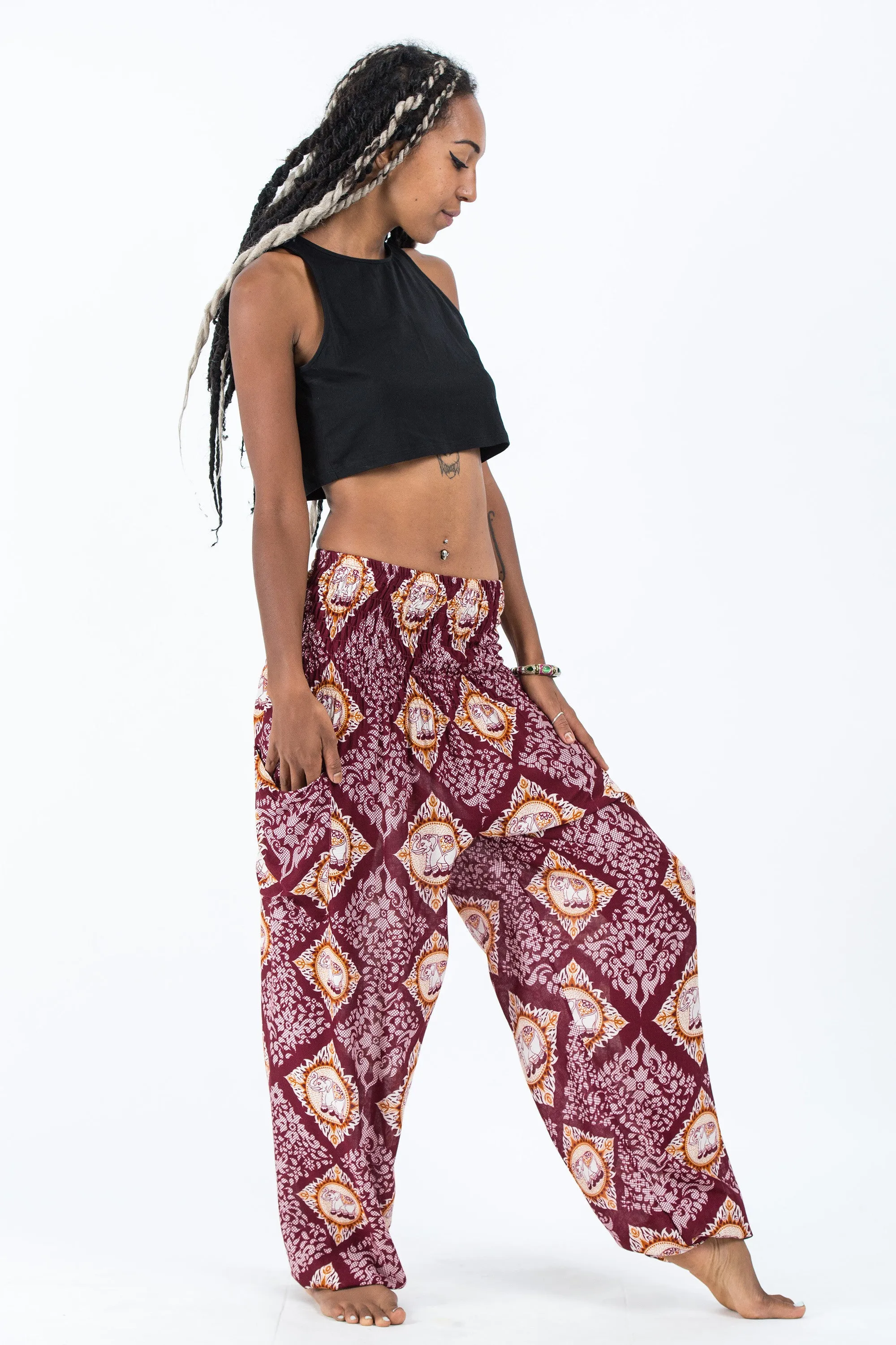 Diamond Elephant Women's Elephant Pants in Red