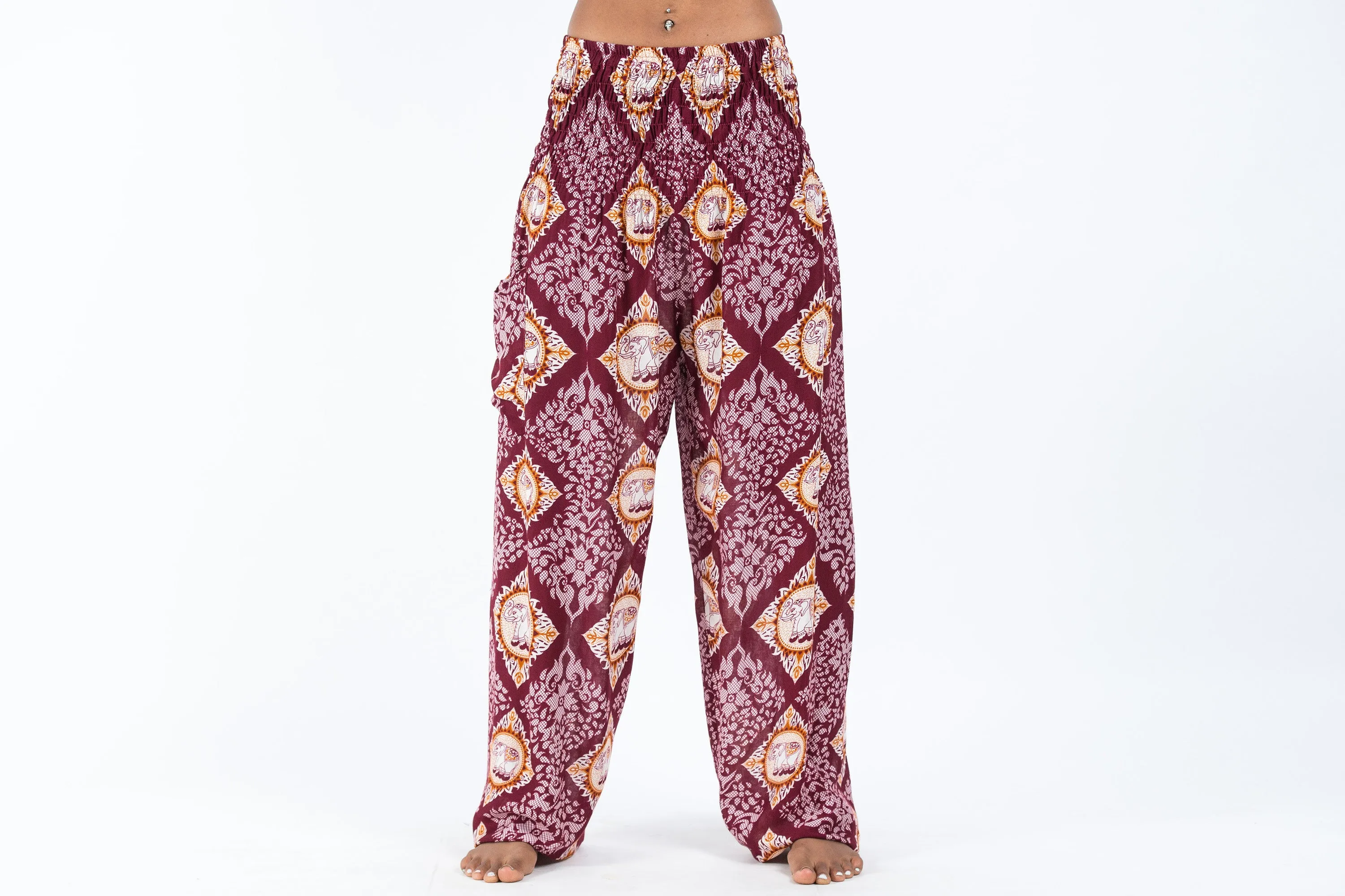 Diamond Elephant Women's Elephant Pants in Red