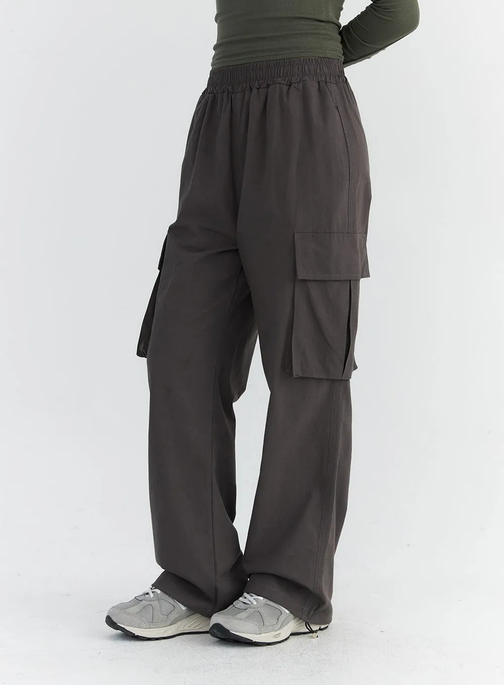 Elastic Waist Cargo Pants CO313