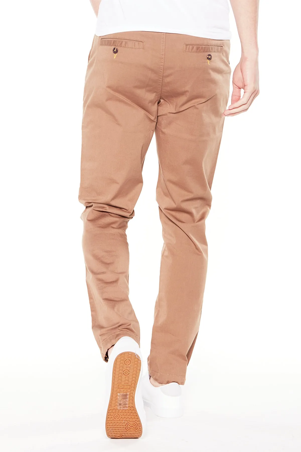 ELTON -  Slim Fit Chinos (Convertible Joggers) - Tobacco