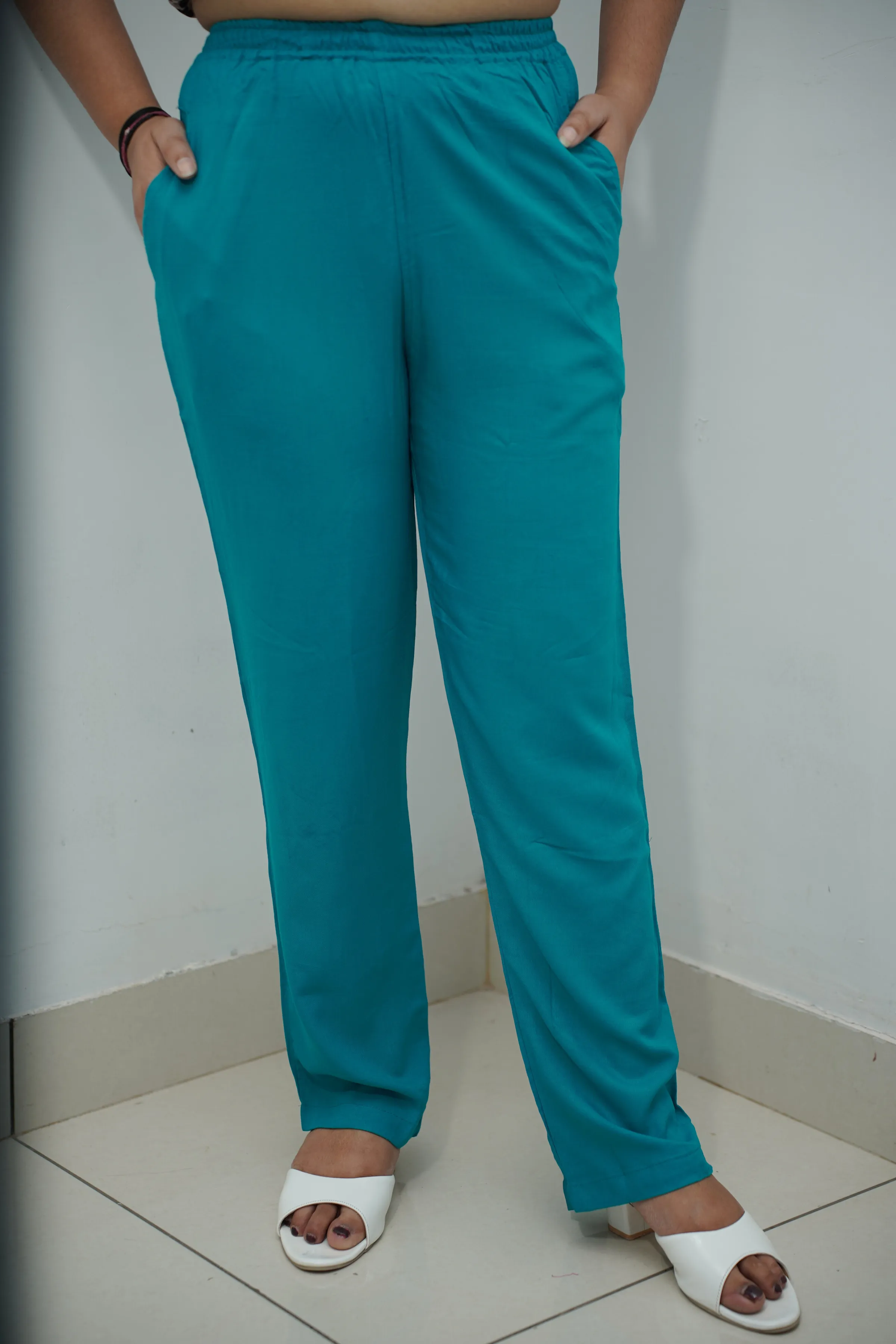 Firozi Blue Rayon Kurti Pant