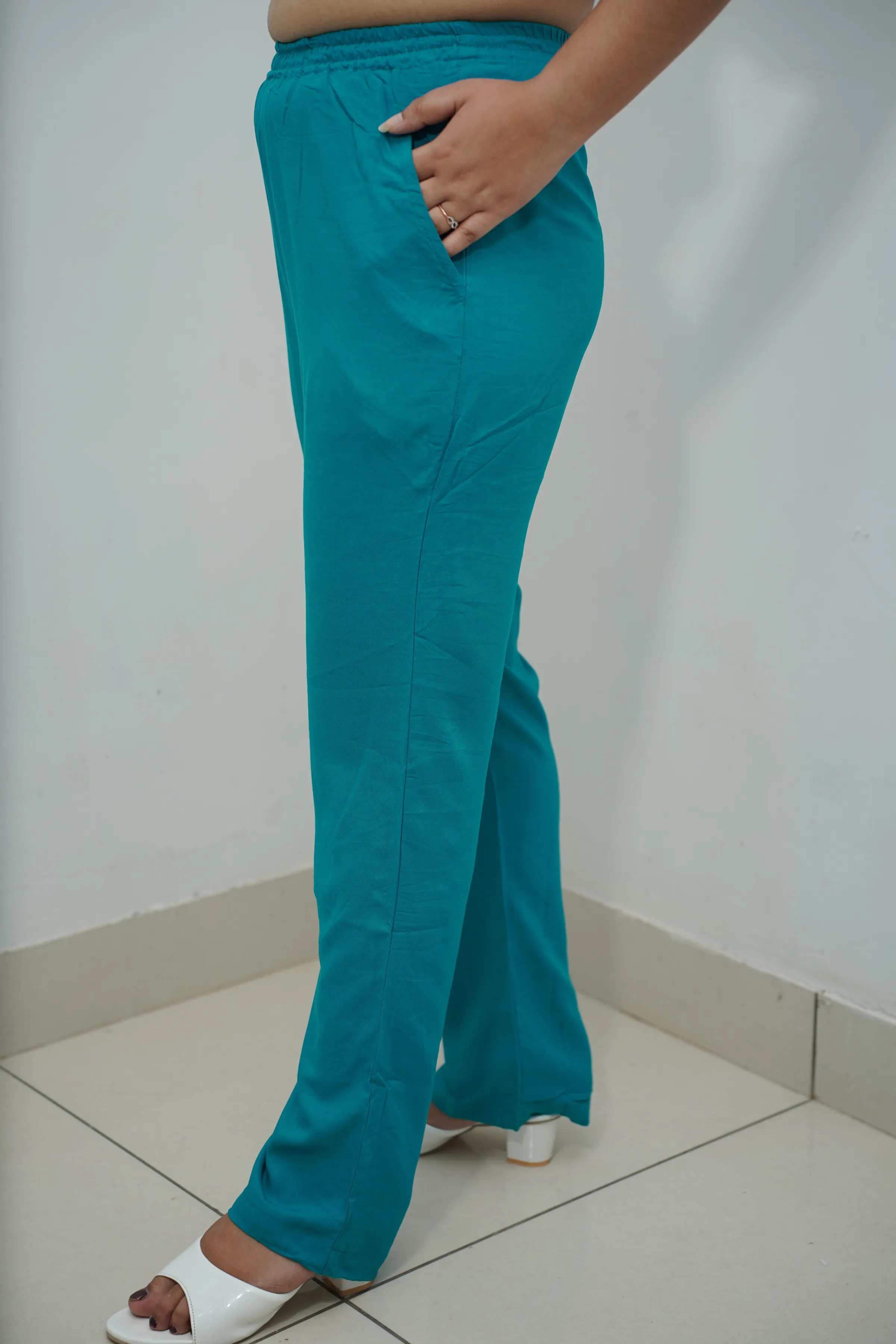 Firozi Blue Rayon Kurti Pant