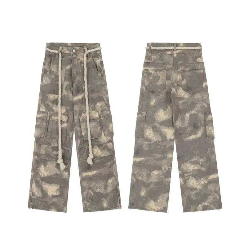 Foesce- Camouflage Cargo Pants Men Oversize Camo Trousers Male Loose Casual Vintage Streetwear Hip Hop Safari Style