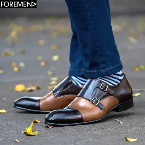 GARDON | Brown Double Monk Strap