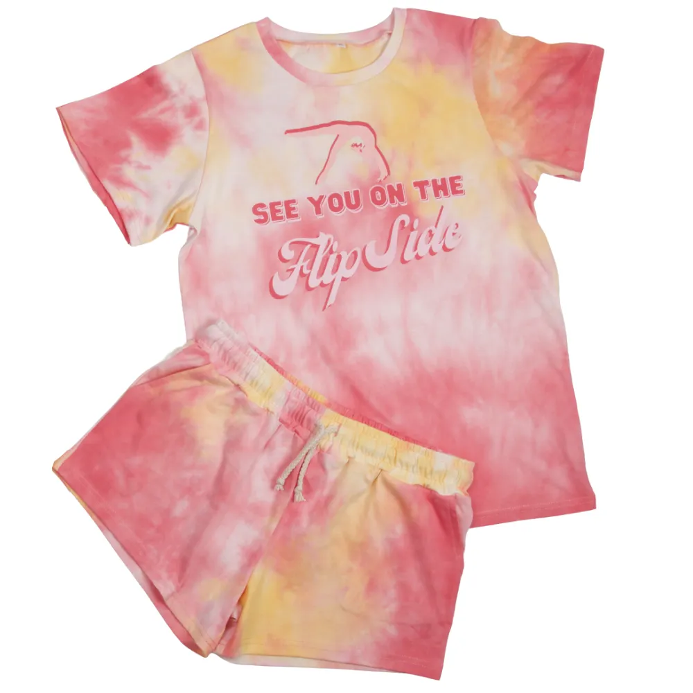 Gymnastics Tie Dye Lounge Summer Shorts Set