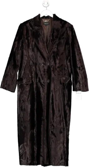 Karen Millen Brown Signature Ponyskin OVERSIZED Maxi Coat UK 12