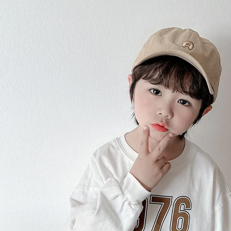 Kid Girls Boys Solid Color Embroidered Accessories Hats Wholesale 240111155