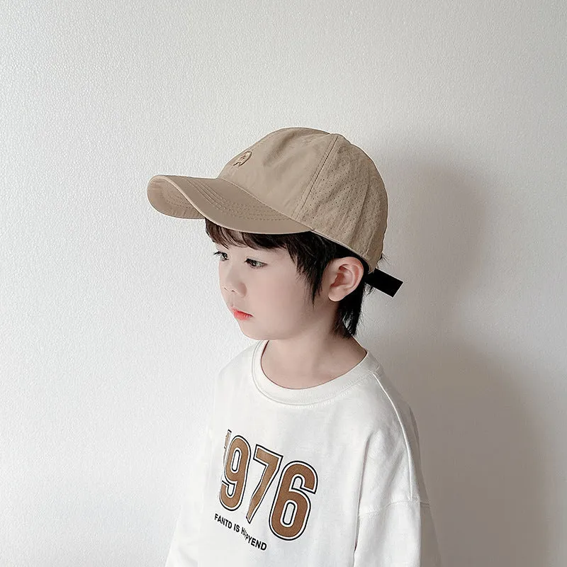 Kid Girls Boys Solid Color Embroidered Accessories Hats Wholesale 240111155