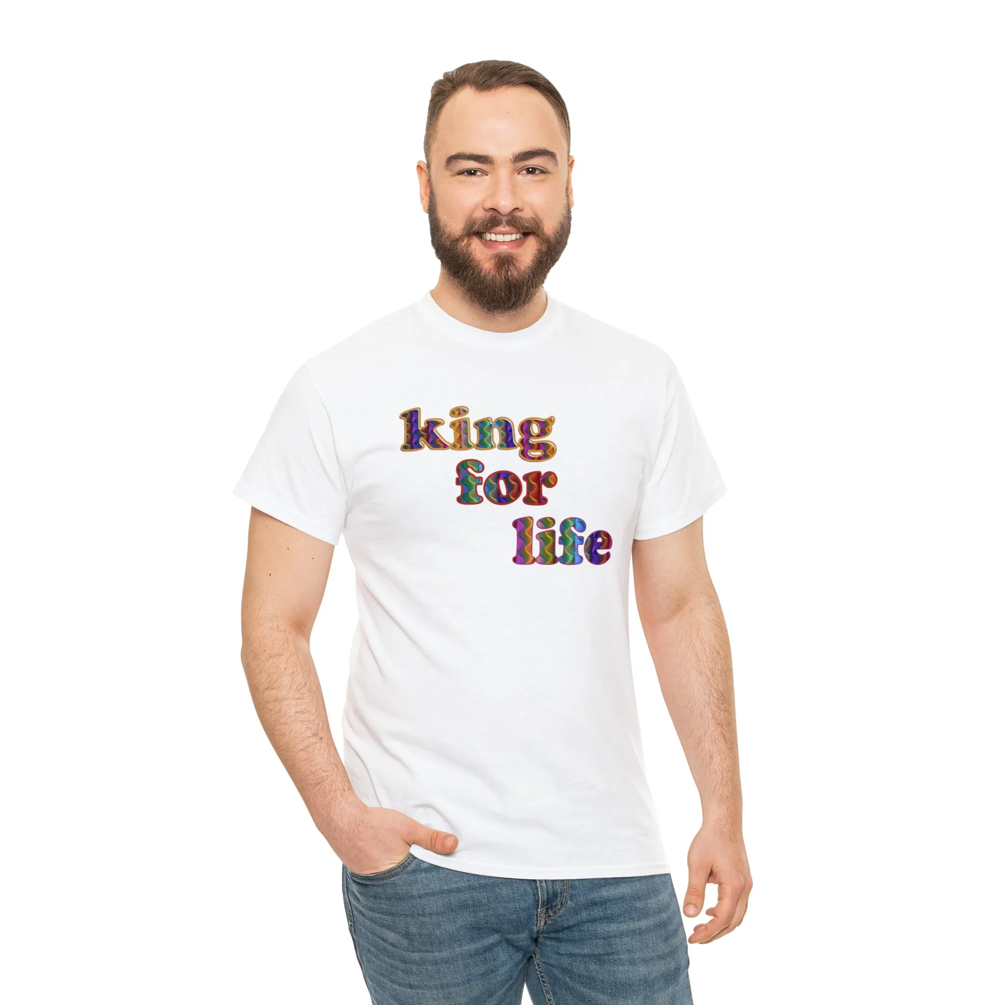 King For Life Unisex Heavy Cotton Tee, Empowerment T-shirt, Sassy T-shirt, Dad Gift, Father's Day Gift, Boss Shirt, King Shirt