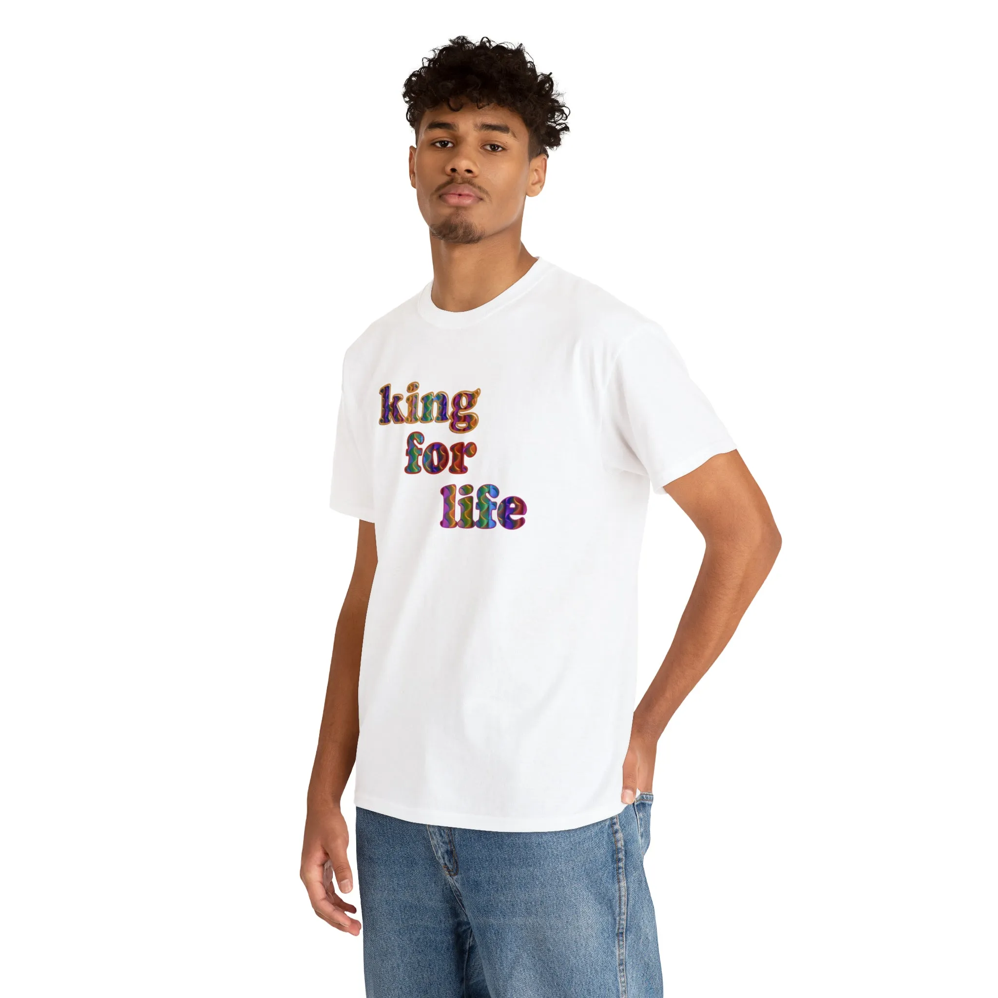 King For Life Unisex Heavy Cotton Tee, Empowerment T-shirt, Sassy T-shirt, Dad Gift, Father's Day Gift, Boss Shirt, King Shirt