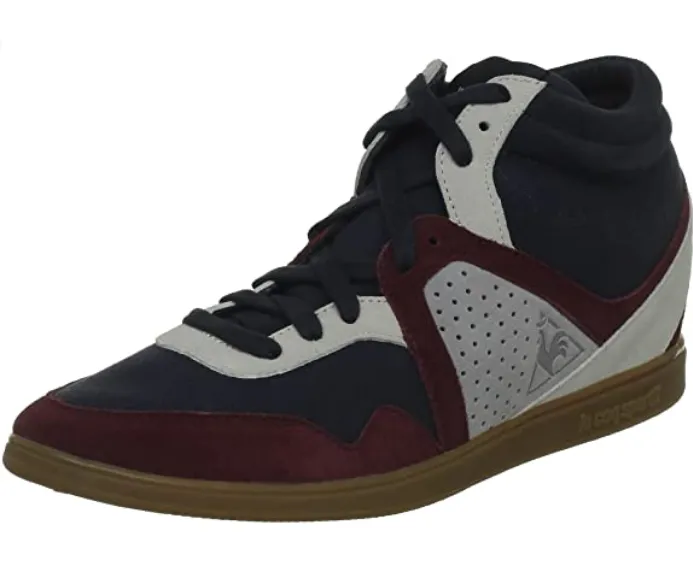 Le Coq Sportif women's shoe with elevator Monge Heavy canvas 1311340 burgundy blue