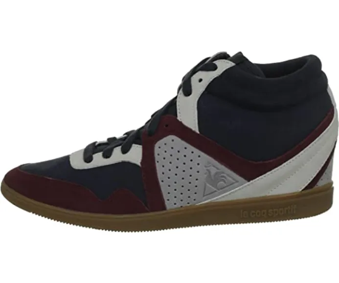 Le Coq Sportif women's shoe with elevator Monge Heavy canvas 1311340 burgundy blue