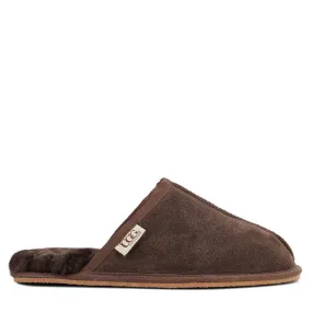 Mens Grosby Ugg Buck Slippers Casual Slip On Chocolate Shoes