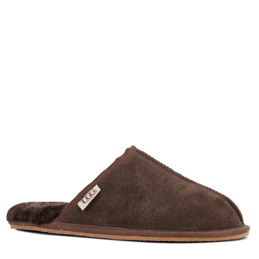 Mens Grosby Ugg Buck Slippers Casual Slip On Chocolate Shoes