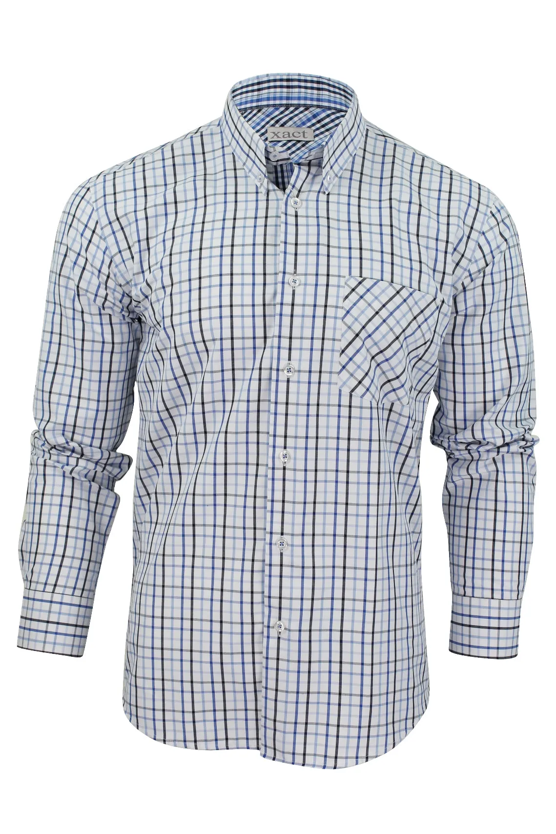 Mens Long Sleeved Check Shirt by Xact Clothing