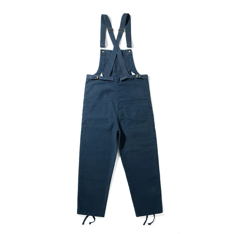 Men's Retro Casual Navy Deck Cargo Overalls