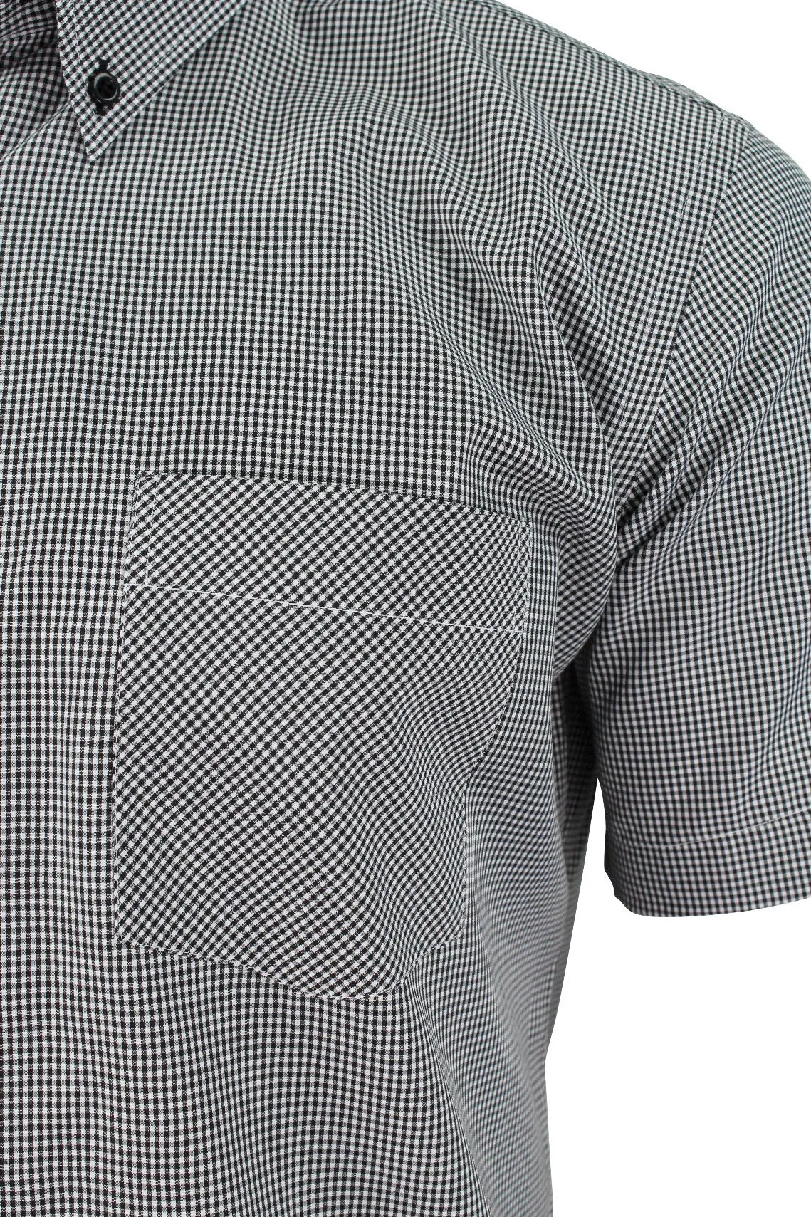 Mens Short Sleeved Shirt by Xact Clothing Micro Gingham Check