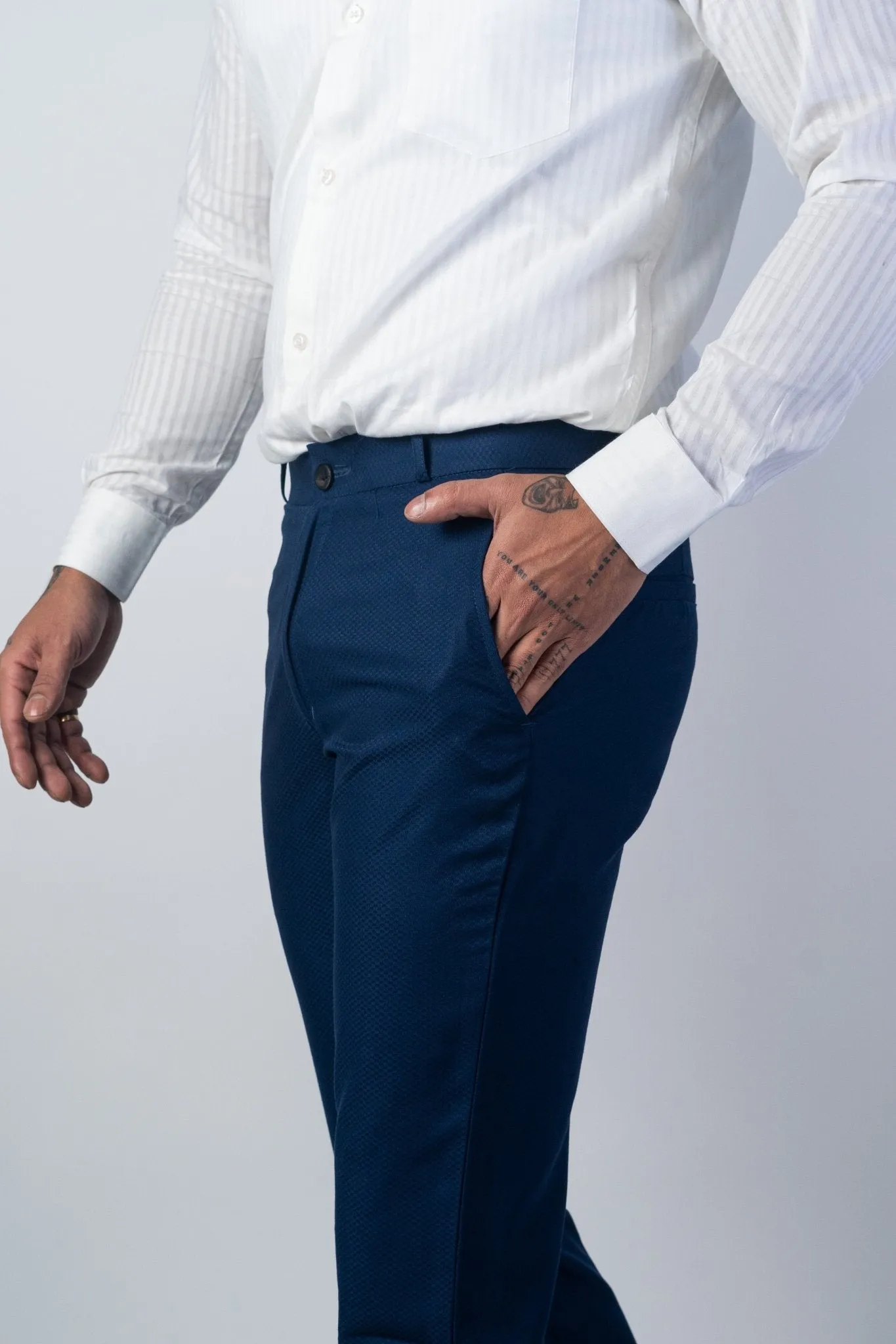 Navy Blue Color Formal Cotton Pant for Men