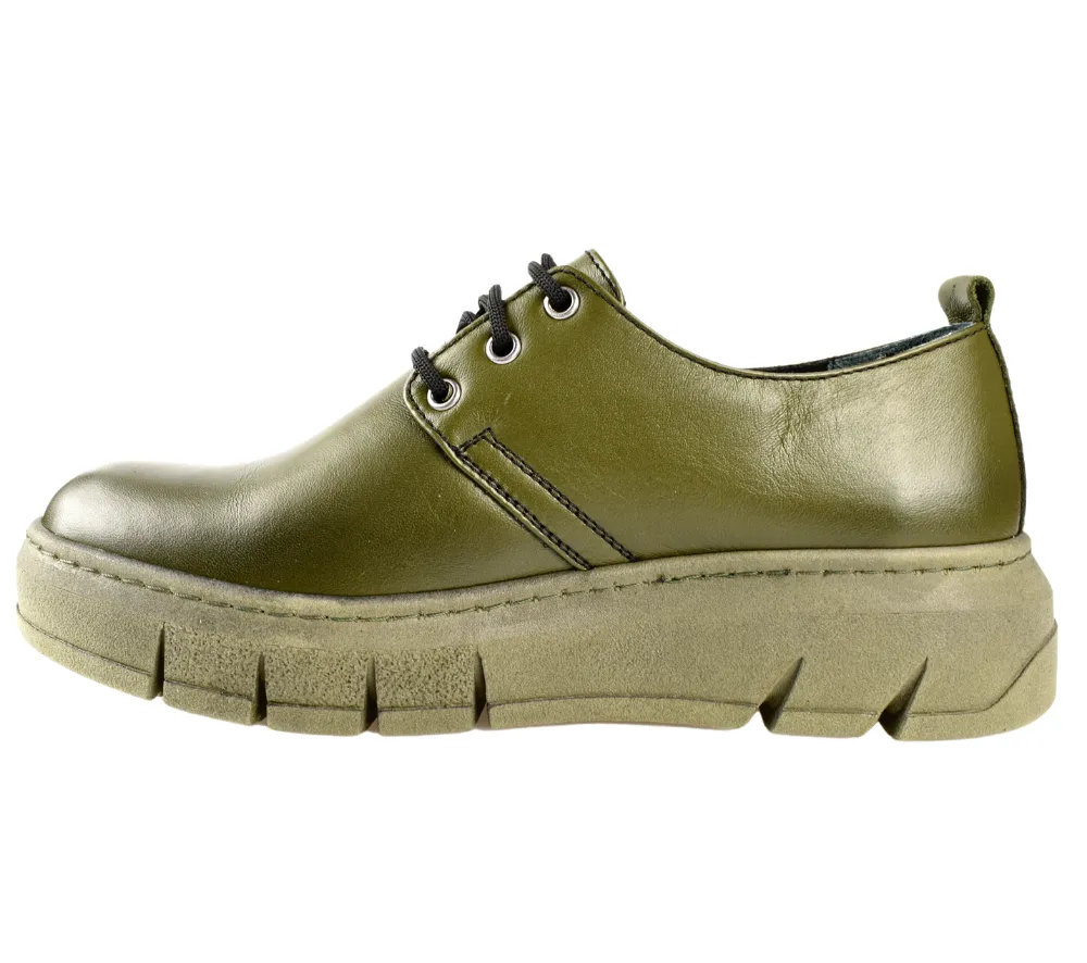 Pantofi casual, dama, ANNA VIOTTI, 745-18 verde, piele naturala