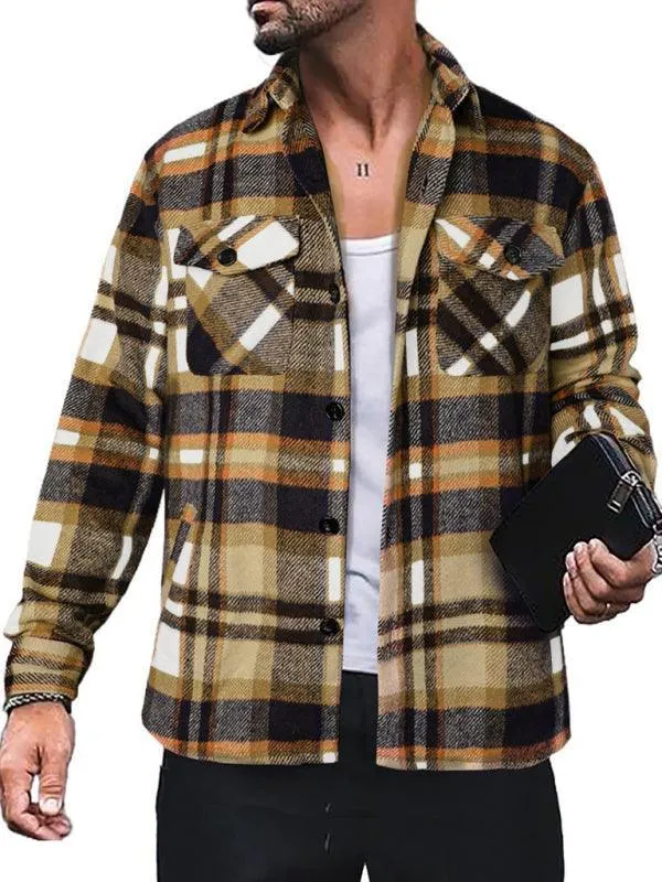 Plaid Long Sleeve Men Flannel Shirt