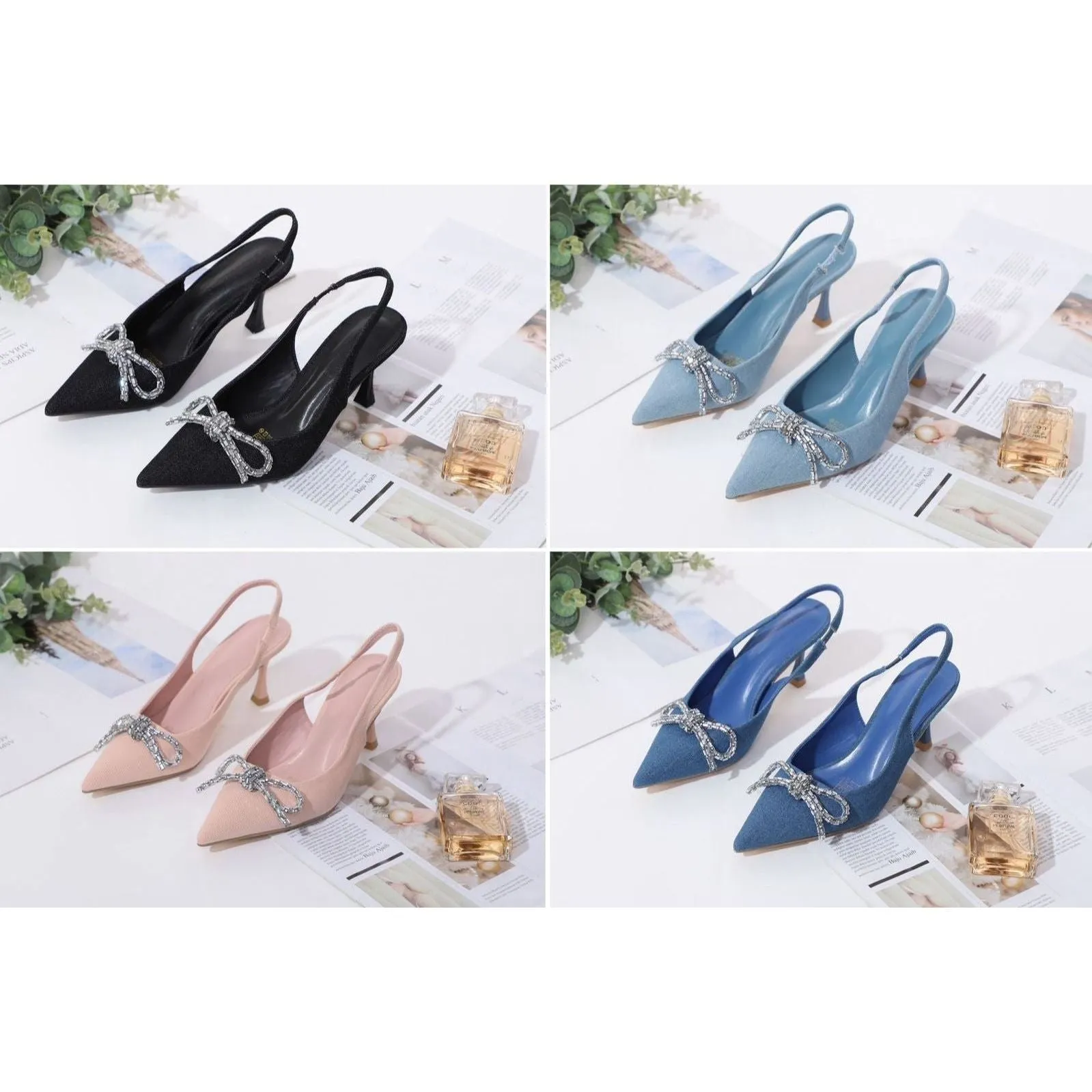 Pointed Toe Bow Knot Heel