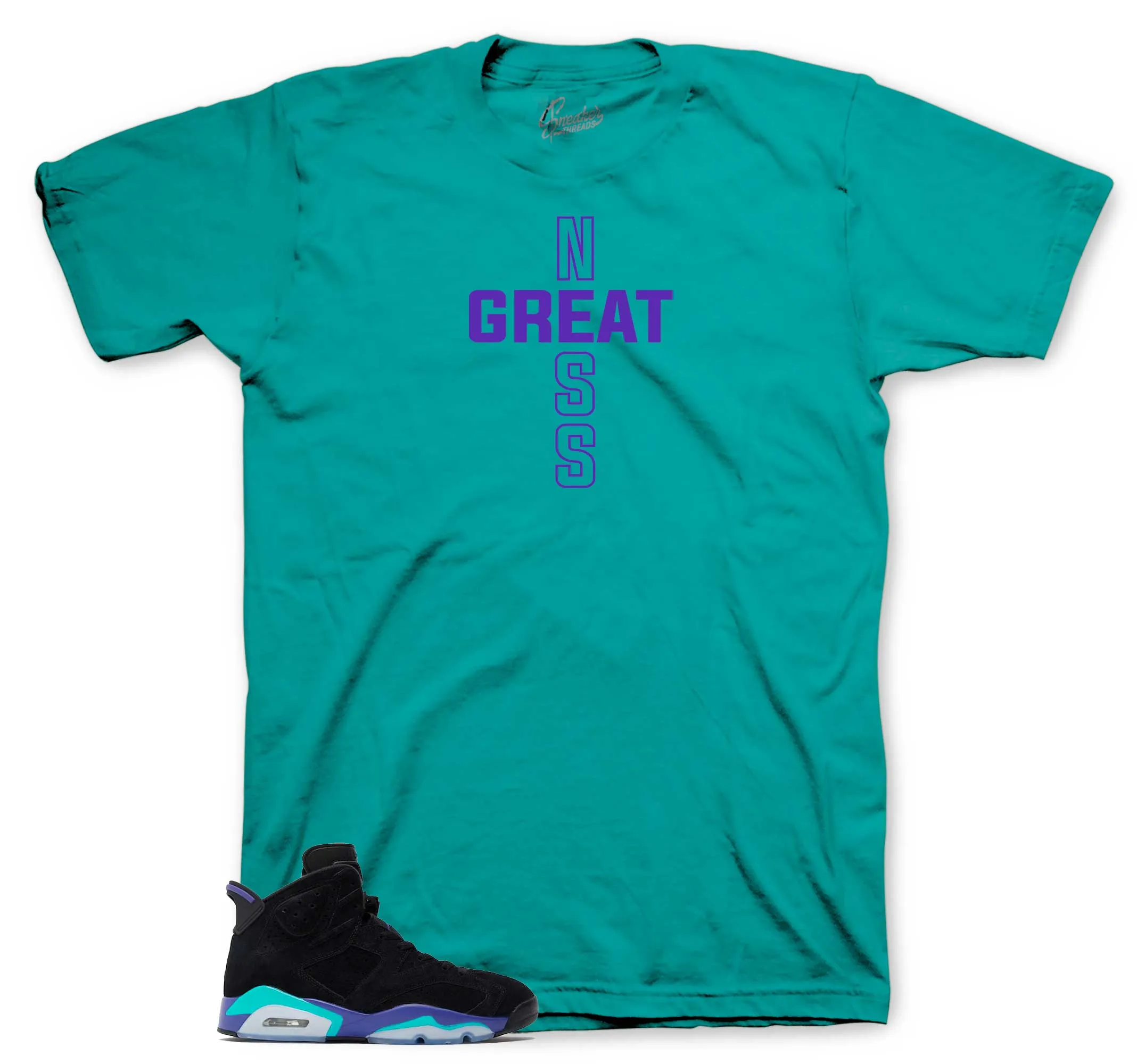 Retro 6 Aqua Greatness Cross Shirt