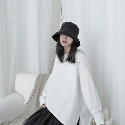 Saburo Irregular Long Sleeve Shirt - White