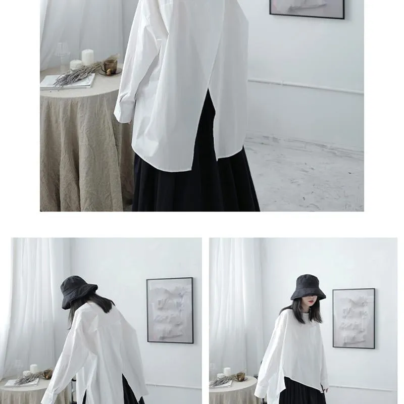 Saburo Irregular Long Sleeve Shirt - White