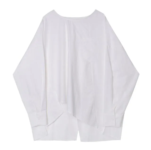 Saburo Irregular Long Sleeve Shirt - White