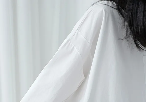 Saburo Irregular Long Sleeve Shirt - White