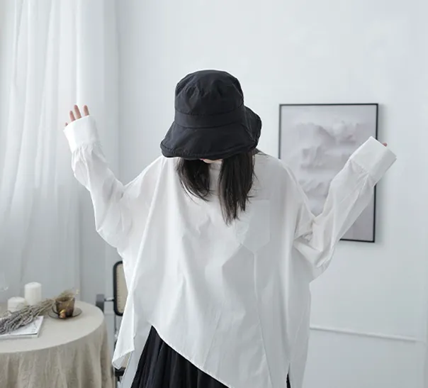 Saburo Irregular Long Sleeve Shirt - White