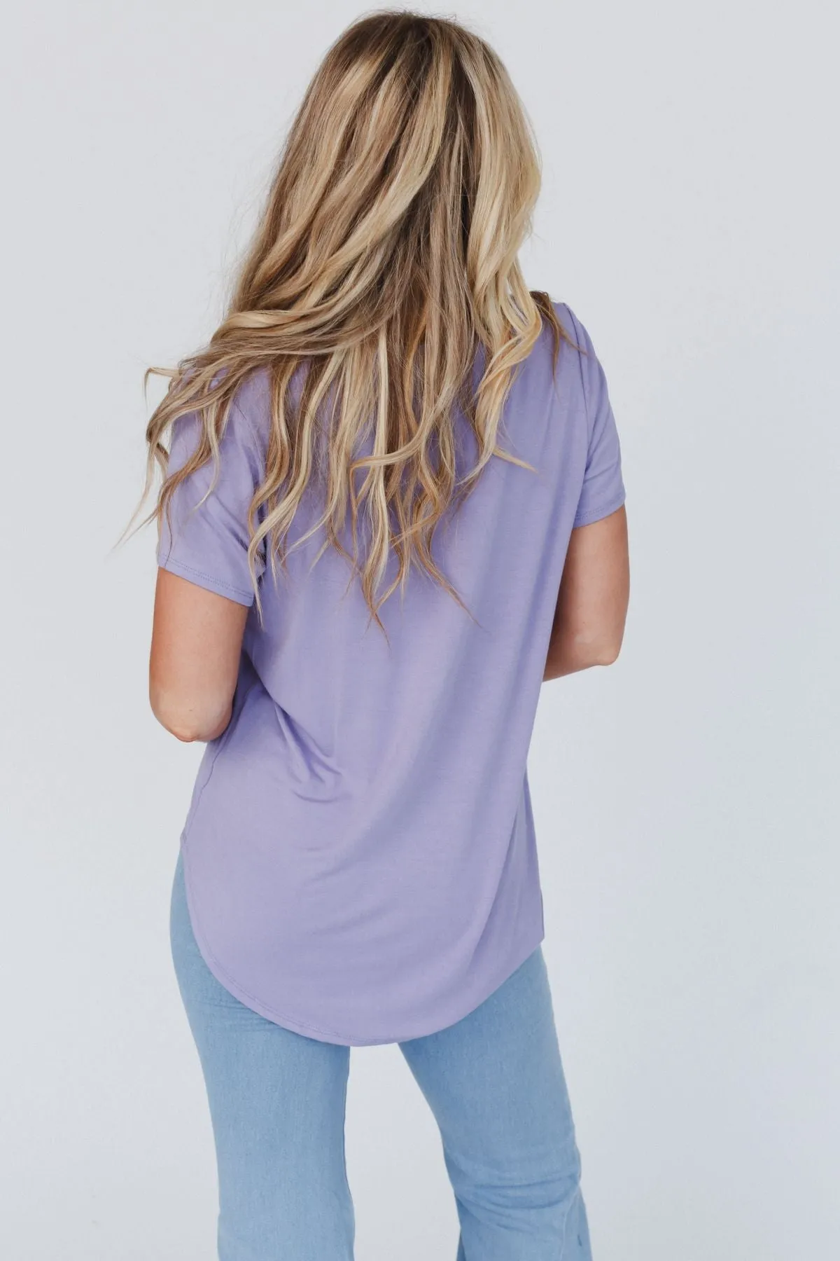 Scoop Neck Bralette Tee - New Lavender