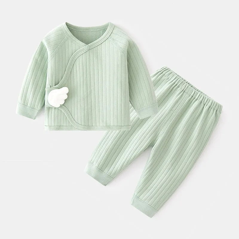 Serenely Solid Snuggles: Luxe Cotton Baby Ensemble