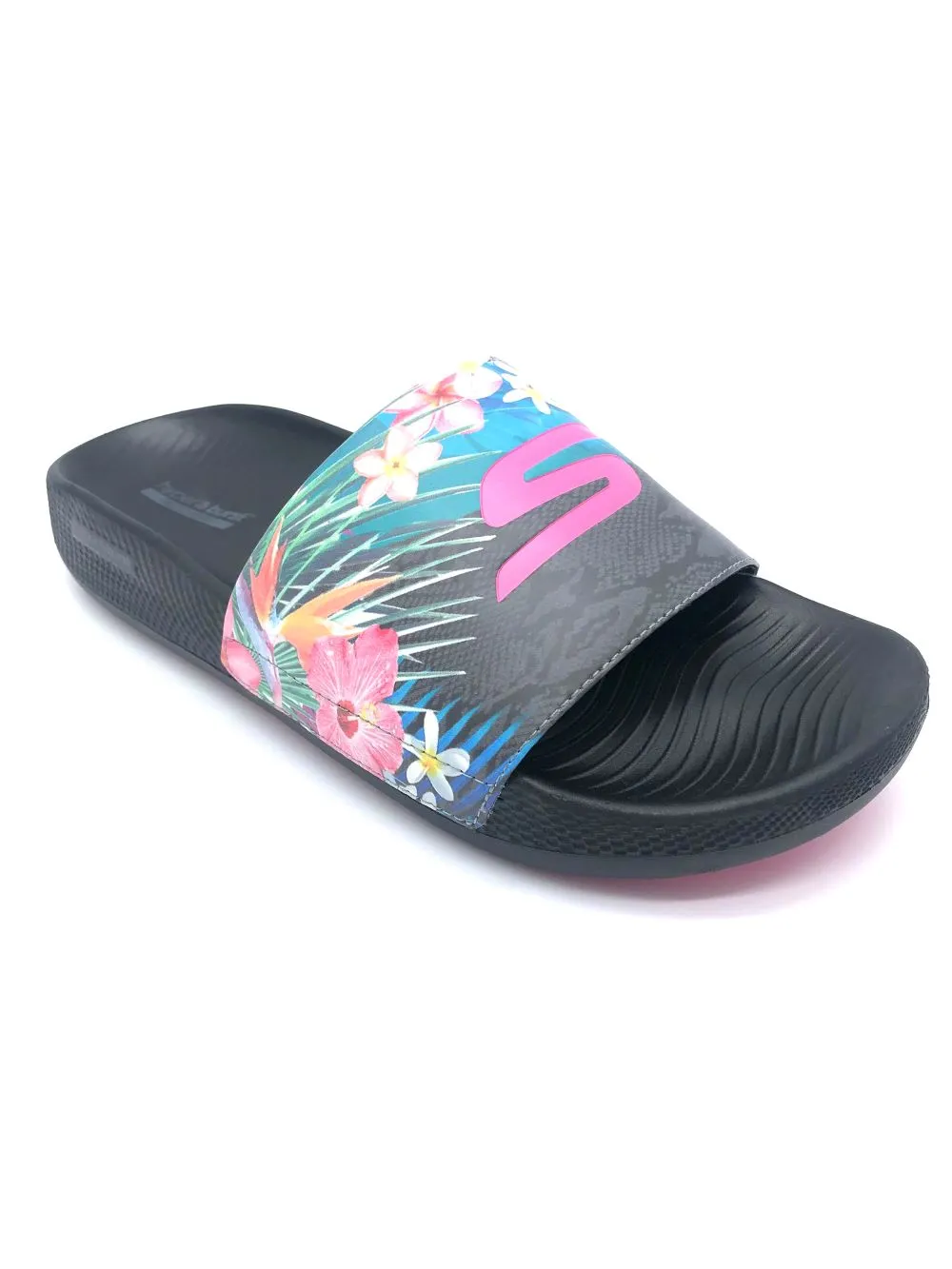 'Skechers' Women's Hyper Slide Sandal - Under The Palms - Black/Multi