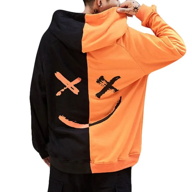 SPLIT SMILEY FACE HOODIE