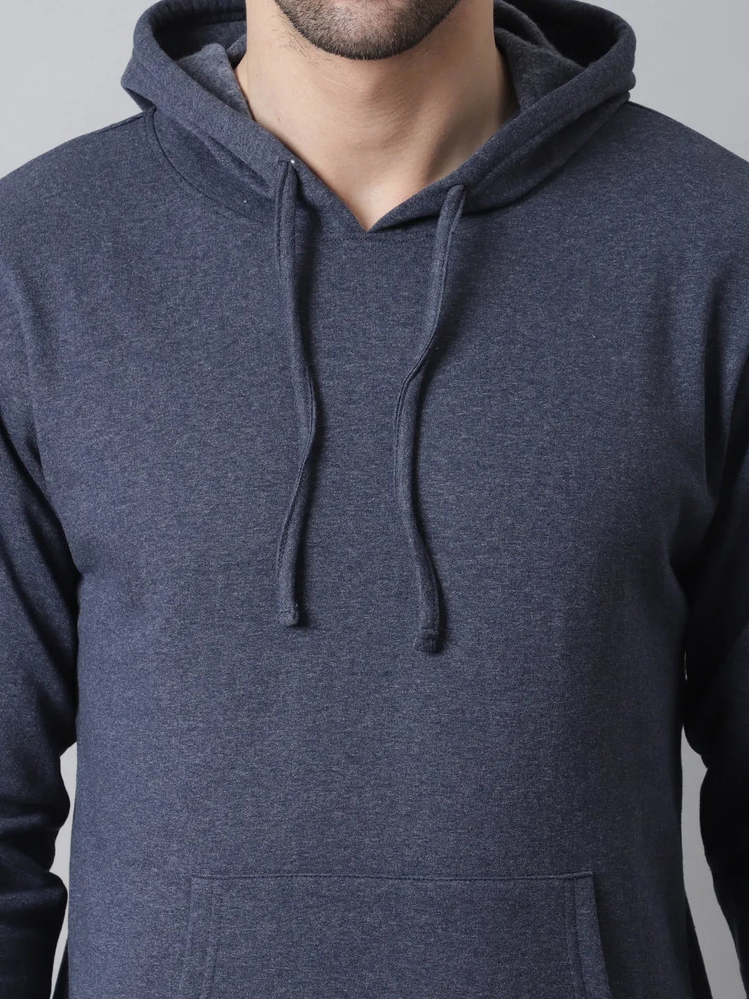 Style Quotient Men Navy Blue Hooded Sweatshirt