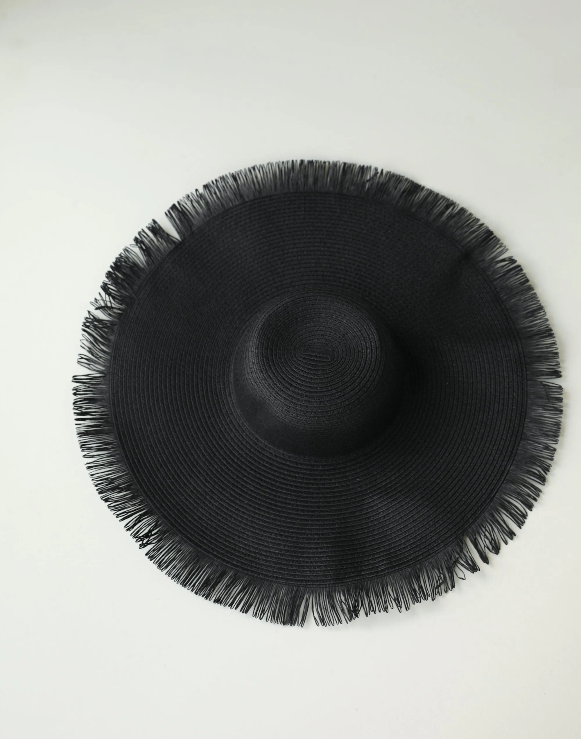 Tamara Wide Brim Straw Hat (Black)