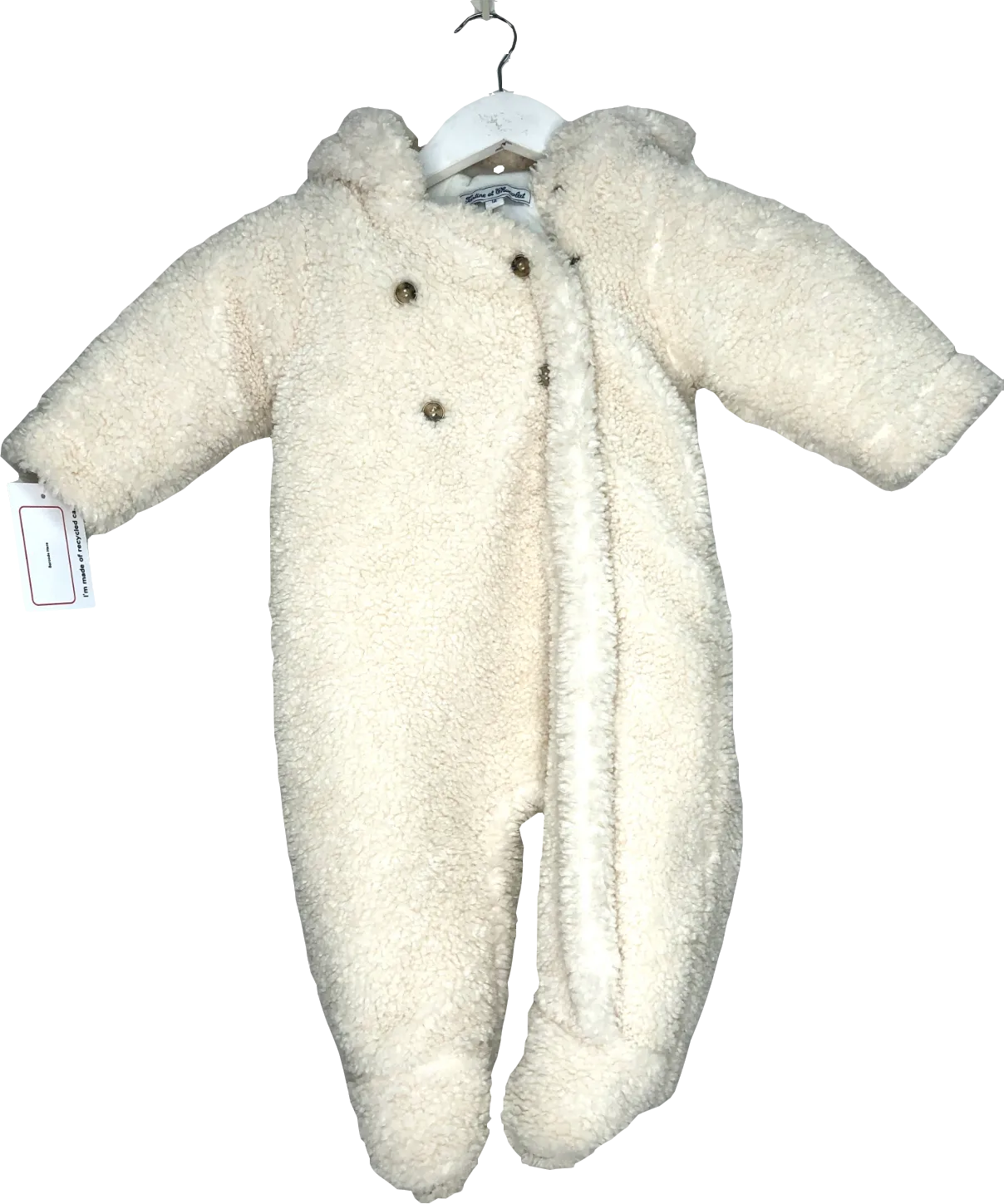 Tartine et Chocolat Cream Borg Teddy Romper Coat 1 Year