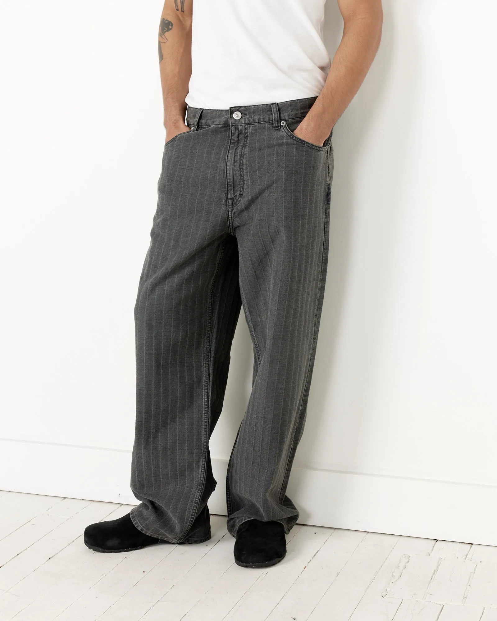 Vast Cut Pant in Washed Grey Torino Stripe