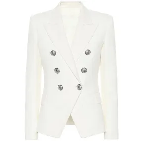 White Party Blazer Women - Casual - Plain-Solid