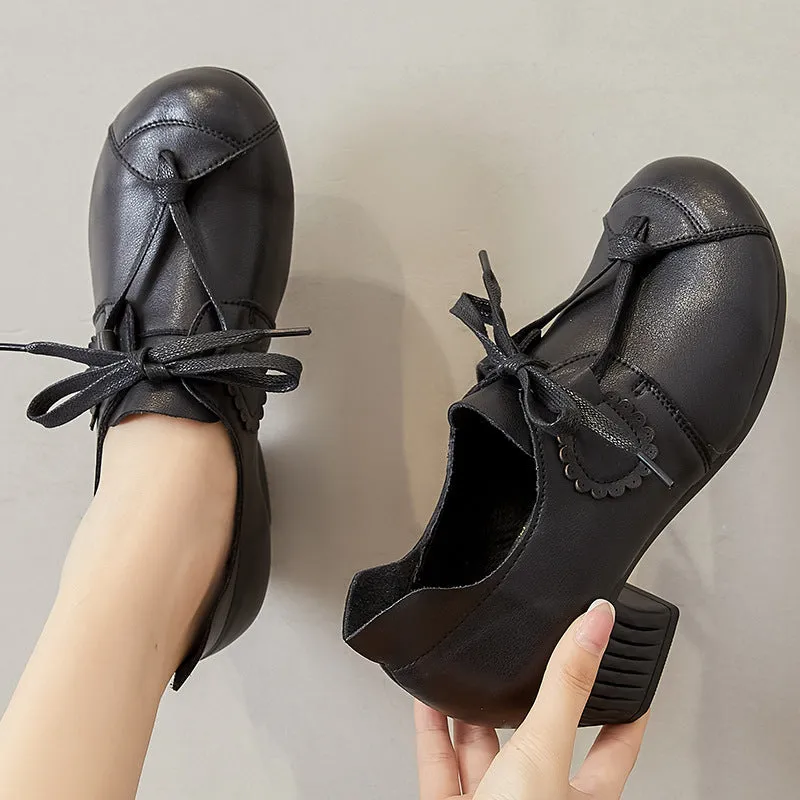 Women Autumn Soft Retro Leather Casual Shoes