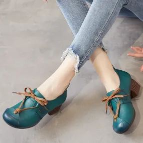 Women Autumn Soft Retro Leather Casual Shoes