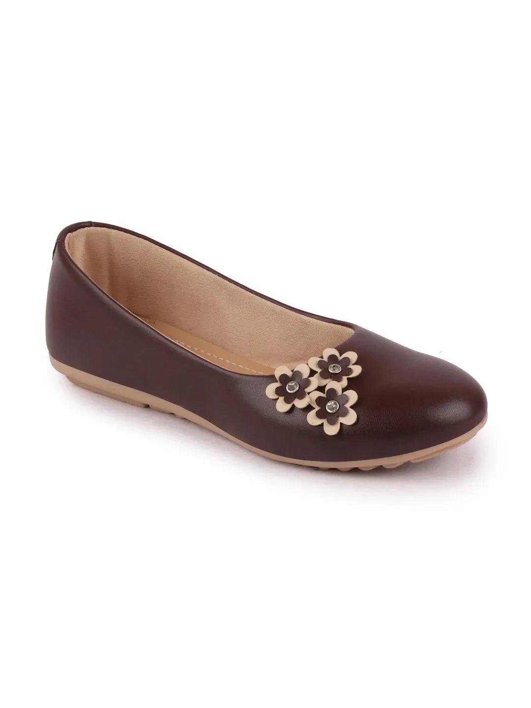 Women Brown Casual Slip-On Ballerina