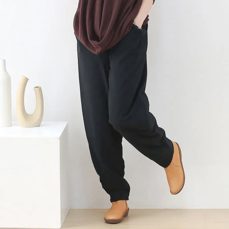 Women Winter Cotton Linen Padding Pants