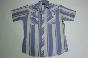 Wrangler Vintage 90's Striped Pearl Snap Western Button Up Shirt