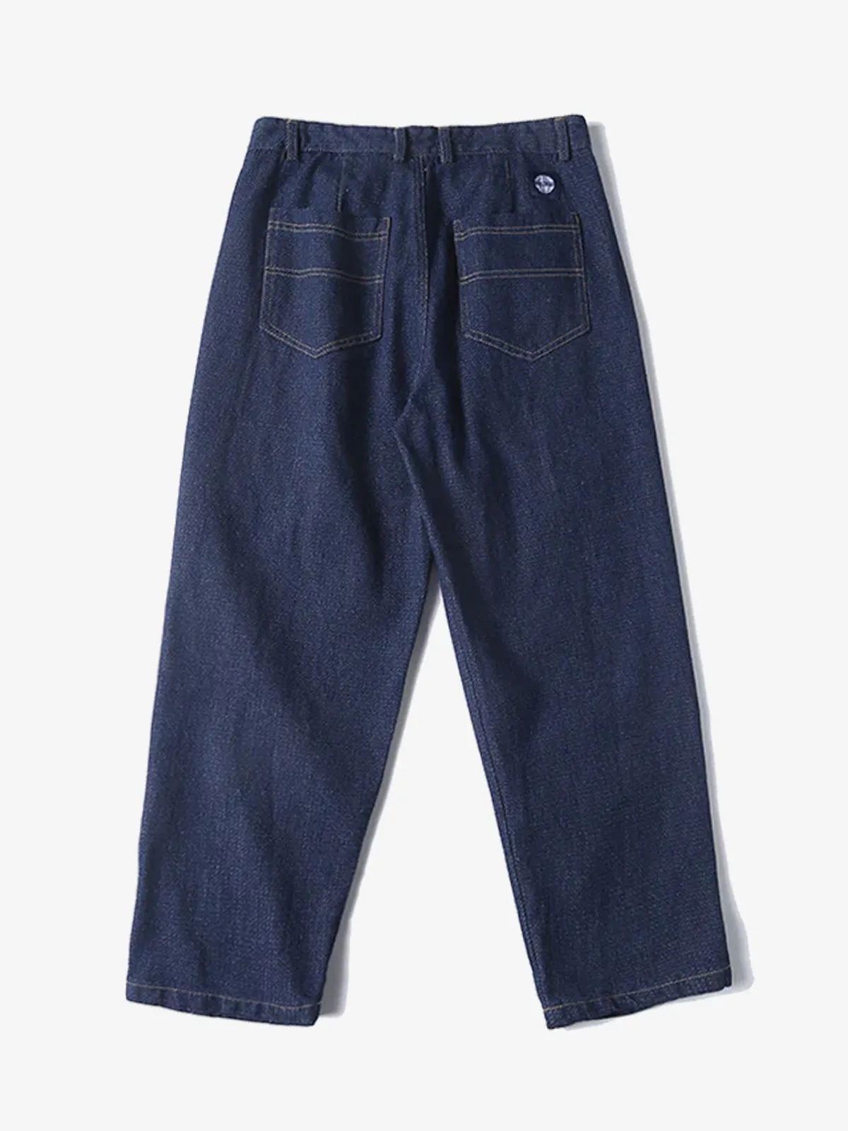 Yuppie Pleated Herringbone Wide Jeans