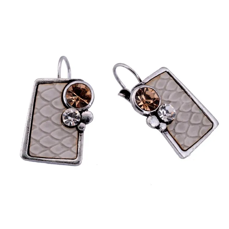 Zircon Rectangle Drop Earrings For Women - 2 Colors